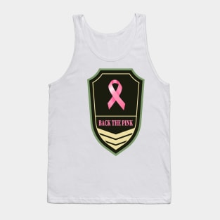 Back the pink breast cancer awareness Military tag Tank Top